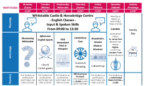 Calendario de actividades Whitstable
