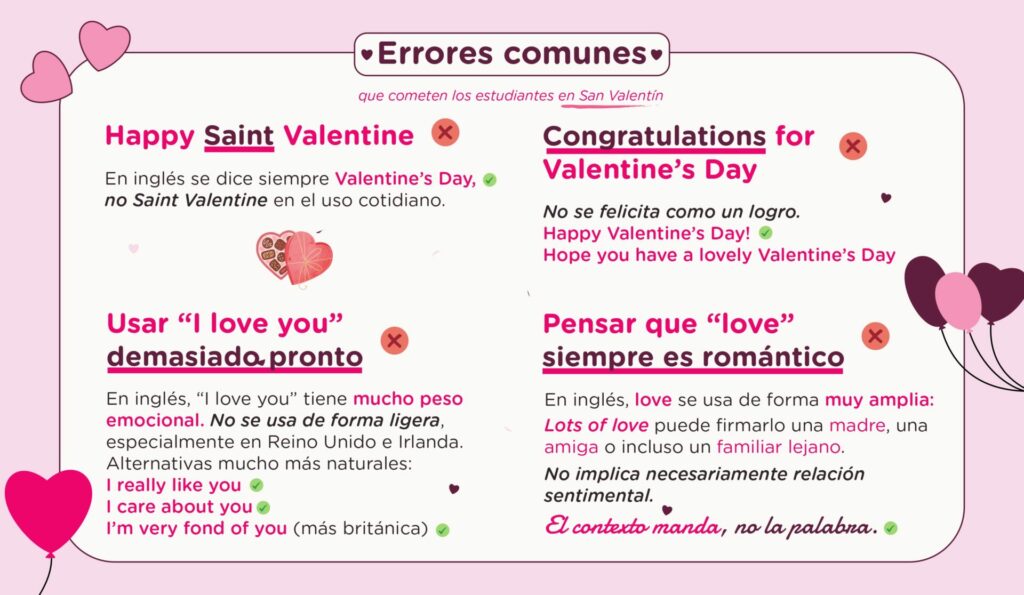 Errores comunes de expresiones dia de san valentin