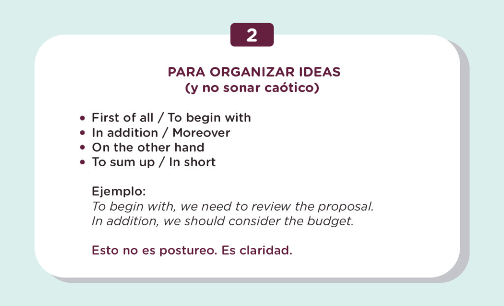 Writing en inglés expresiones