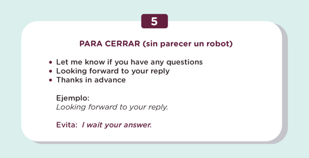 Writing en inglés expresiones para sonar de cine