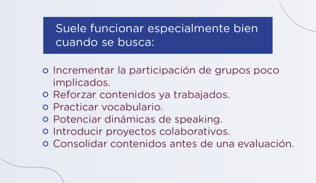 Cuándo utilizar la gamificación en inglés en clase