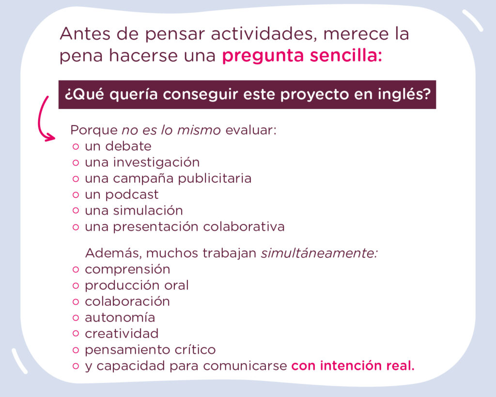 como evaluar proyectos en inglés