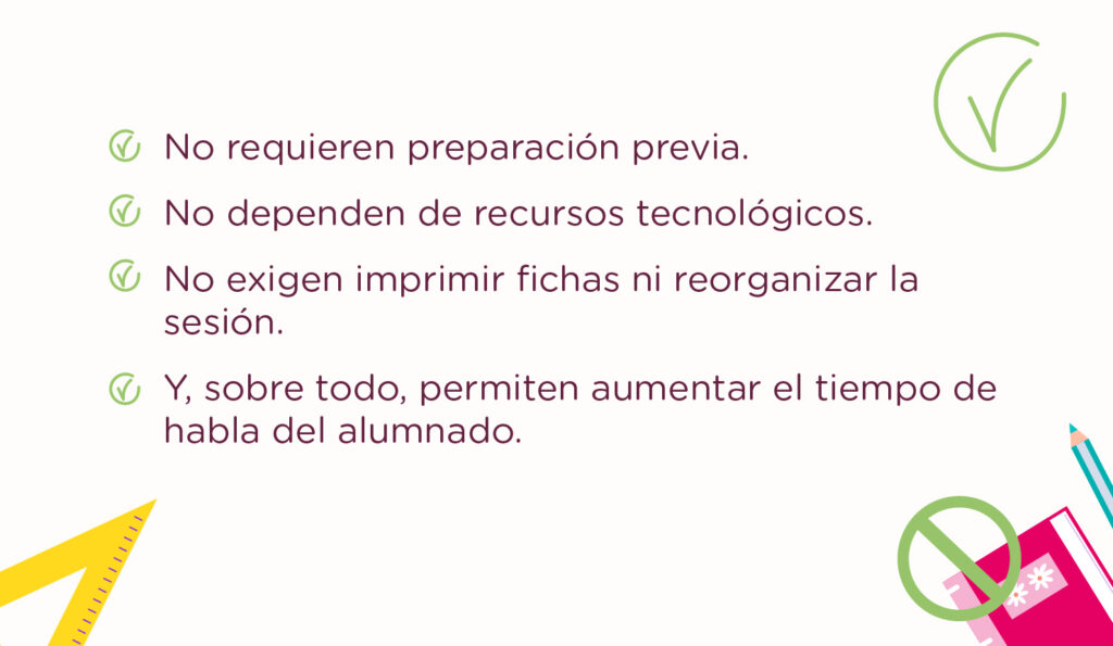 7 potentes actividades de speaking sin materiales