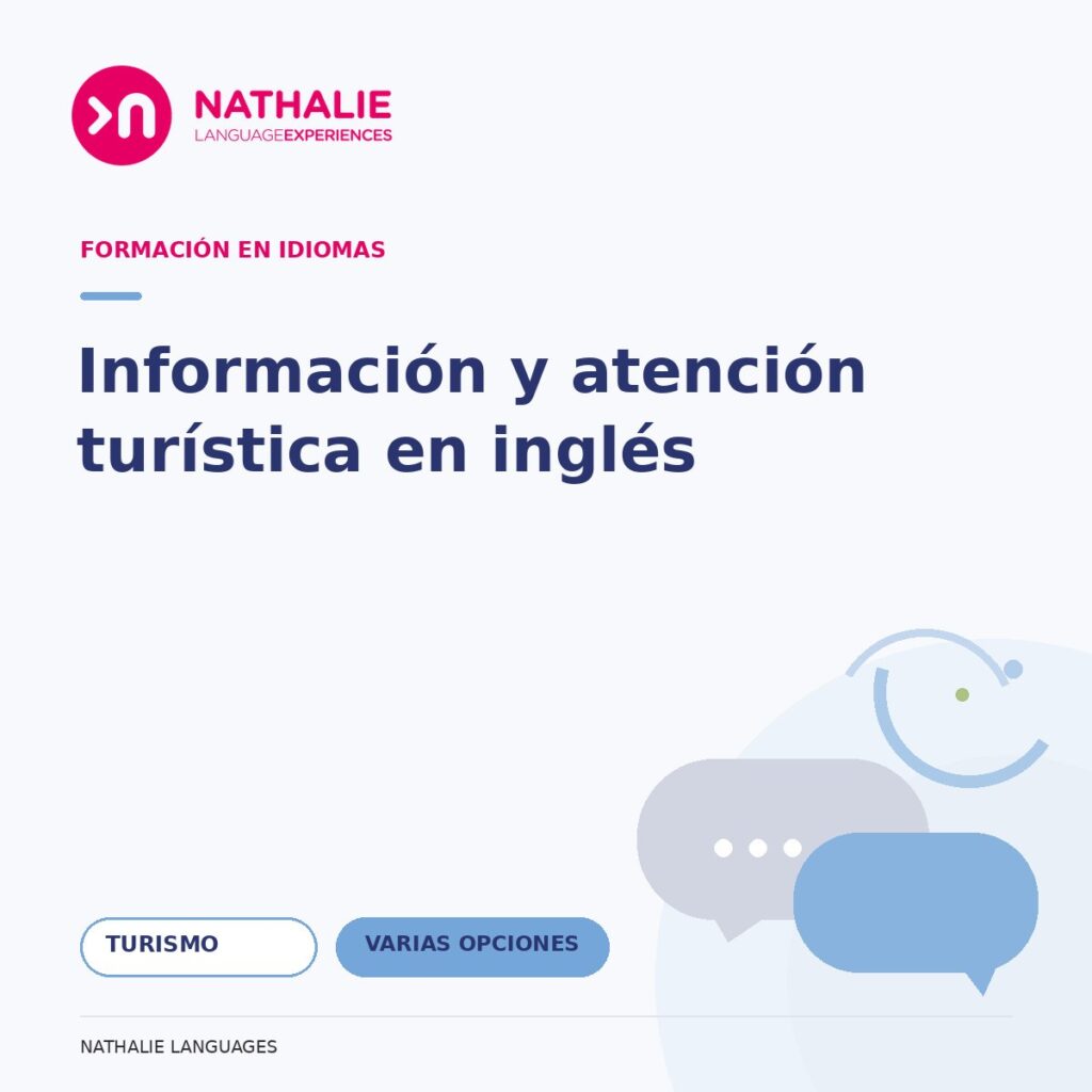 Portada del curso Información y atención turística en inglés de Nathalie Languages.
