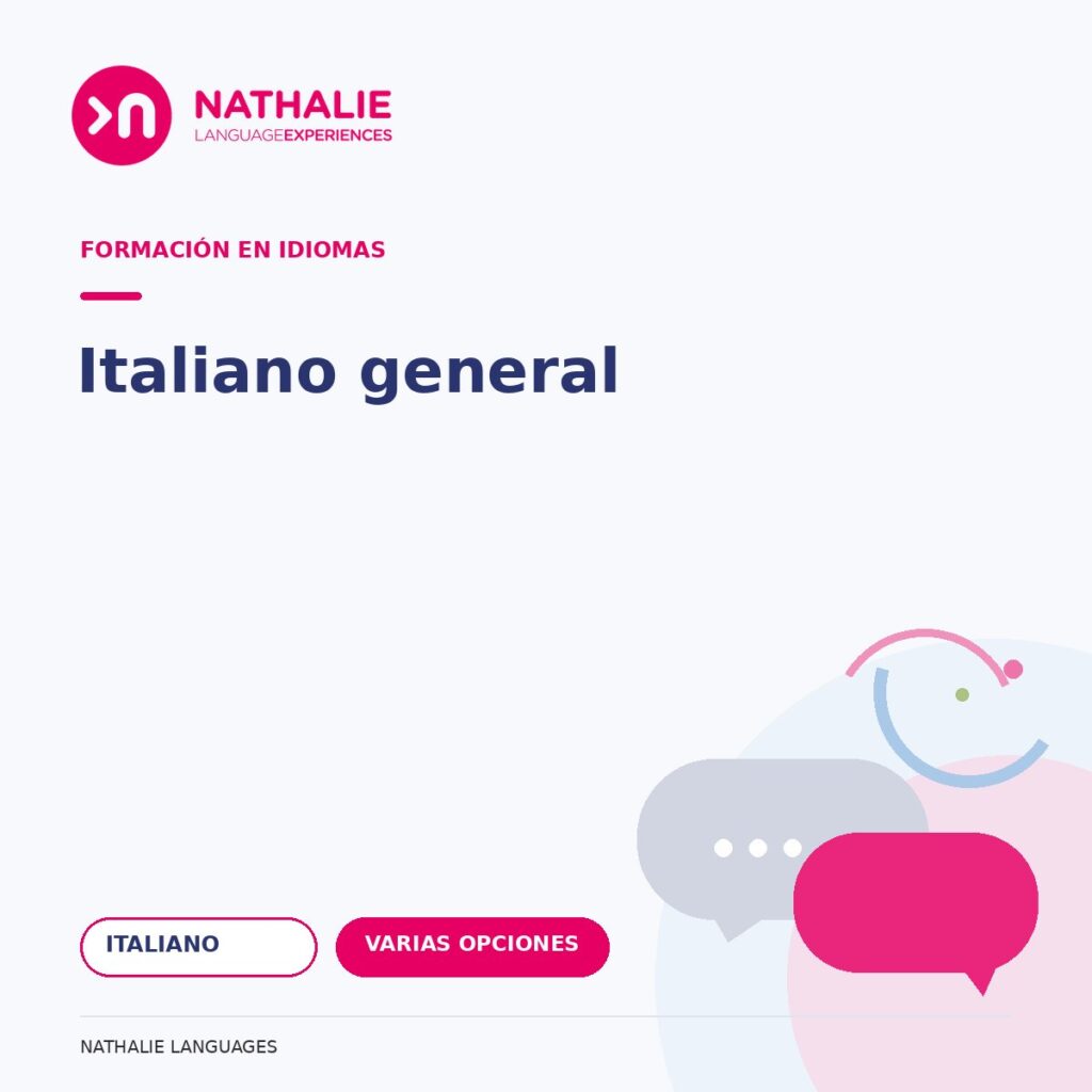 Portada del curso Italiano general de Nathalie Languages.