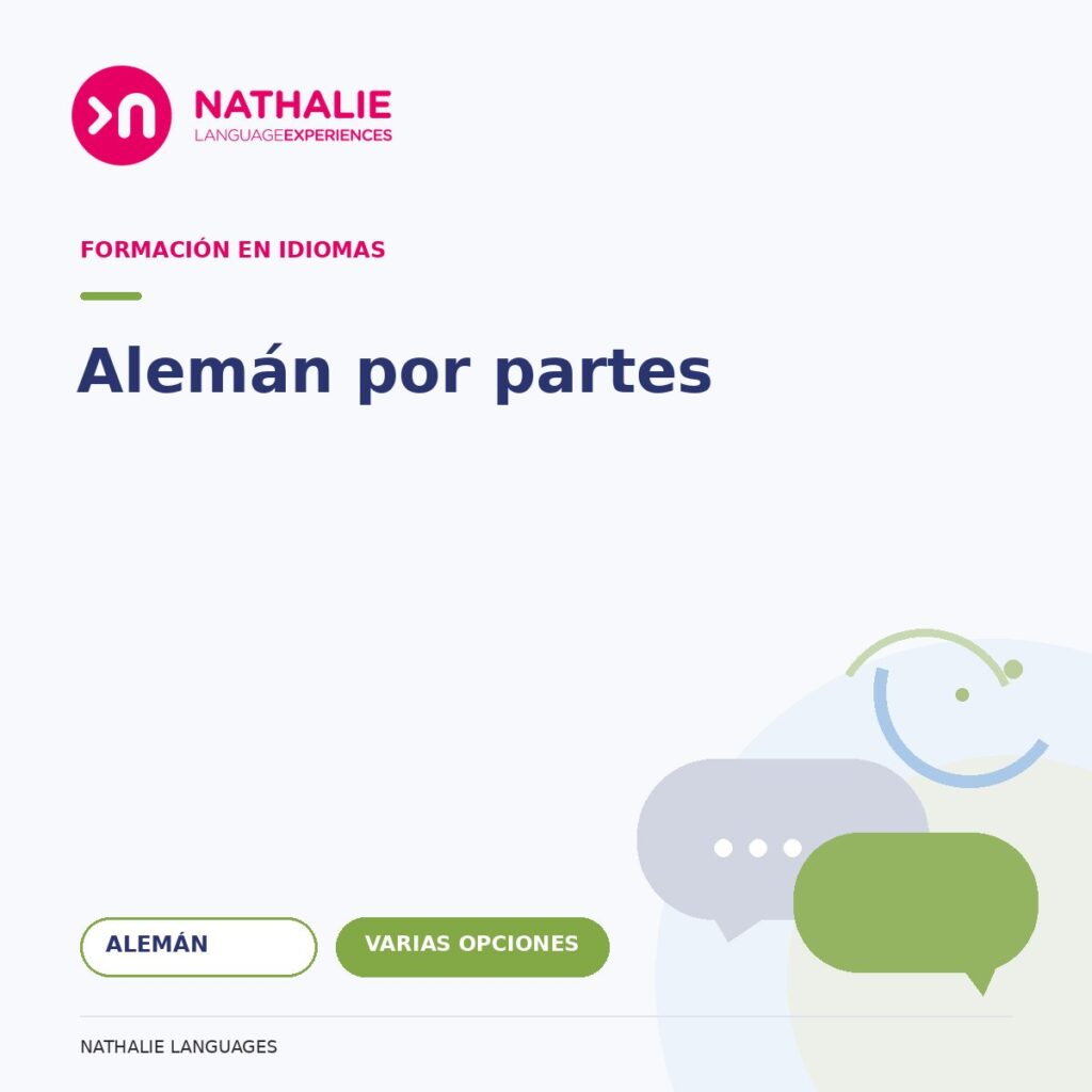 Portada del curso Alemán por partes de Nathalie Languages.