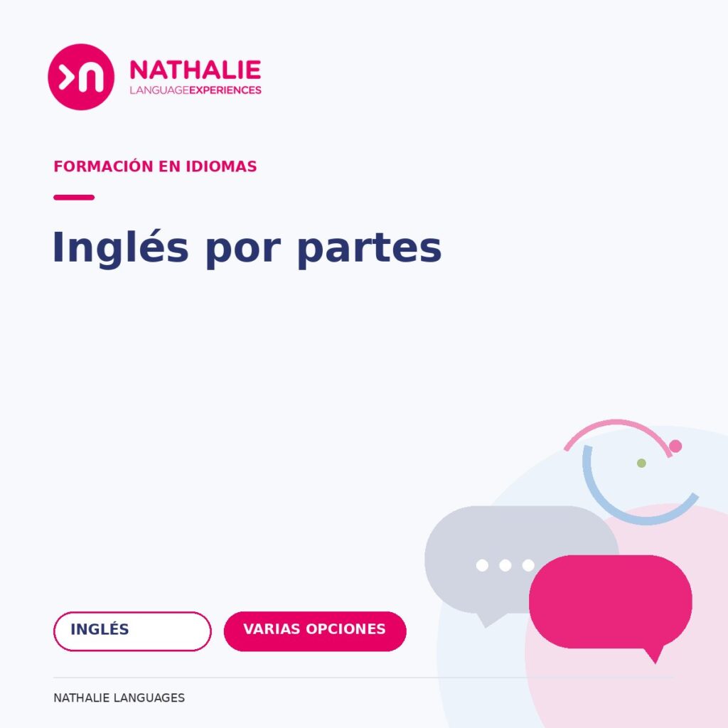 Portada del curso Inglés por partes de Nathalie Languages.