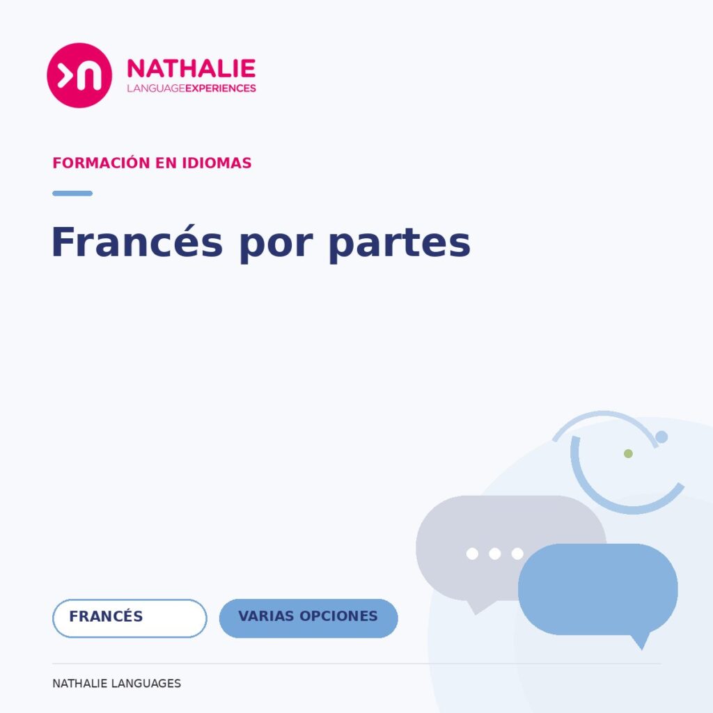 Portada del curso Francés por partes de Nathalie Languages.
